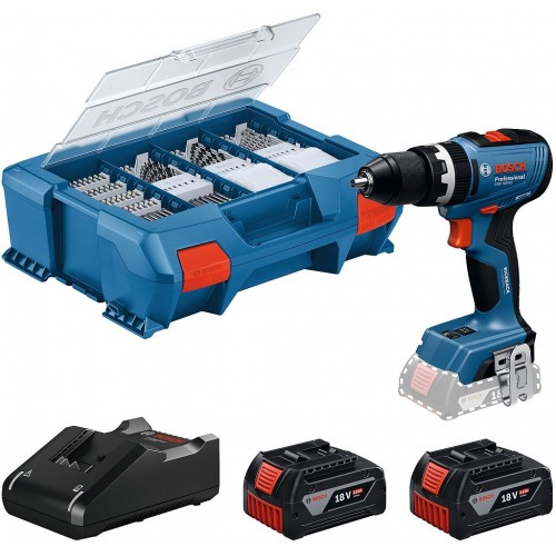 BOSCH GSB 18V-65 PROFESSIONAL Příklepový vrtací šroubovák, 2 x 4.0Ah, L-case 06019N3307