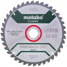 Metabo Pilový kotouč na dřevo Classic 216x30 Z40 WZ 5°NEG /B 628652000