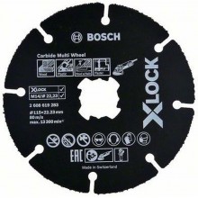 BOSCH Carbide Multi Wheel Víceúčelový řezný kotouč systému X-LOCK, 115mm 2608619283