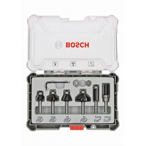 BOSCH Sada fréz s 8mm vřetenem Trim&Edging, 6 ks 2607017469