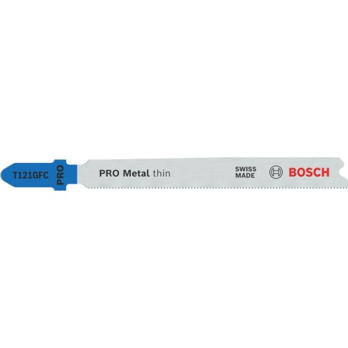 BOSCH Pilový plátek PRO Metal thin T121GFC pro přímočaré pily, 92 mm, 5 ks 2608655104