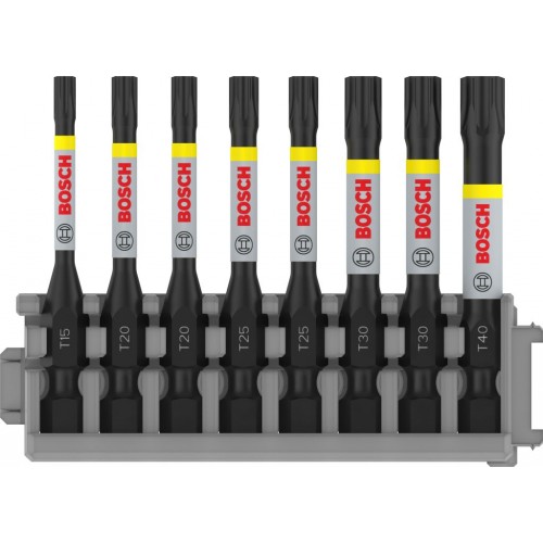 BOSCH Sada bitů PRO Torx Impact, T15, T20 (2×), T25 (2×), T30 (2×), T40, 55 mm, 8ks 2608522329