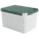 CURVER DECO STOCKHOLM L box úložný 39,5 x 29,5 x 25 cm zelené lístky 04711-Y89