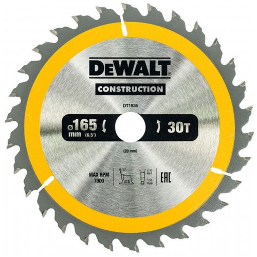 DeWALT DT1935 Pilový kotouč 165 x 20 mm, 30 zubů, ATB 10°