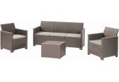 KETER ELODIE 3 SEATER Set zahradní s úložným stolem, cappuccino/béžová 17212057