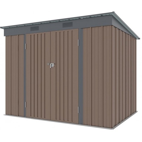 Riwall RMSP 6x8 Brown - zahradní domek kovový 2,4 x 1,8 m SM-F68K-H158-B