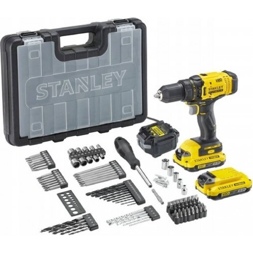 STANLEY SFMCD700D2A-QW FatMax V20 Aku bezuhlíková vrtačka 18V se sadou příslušenství 100ks