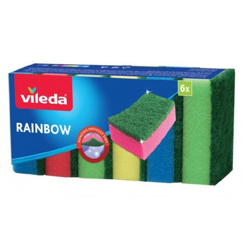 VILEDA Rainbow houbička 6ks 173856