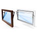 ACO sklepní celoplastové okno s IZO sklem 100 x 80 cm hnědá