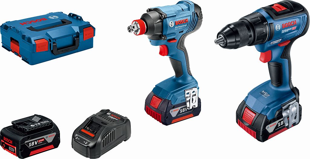 BOSCH Sada: GSR 18V-50 + GDX 180-LI (3x 5,0 Ah + GAL 188CV), L-boxx 136 06019G5227