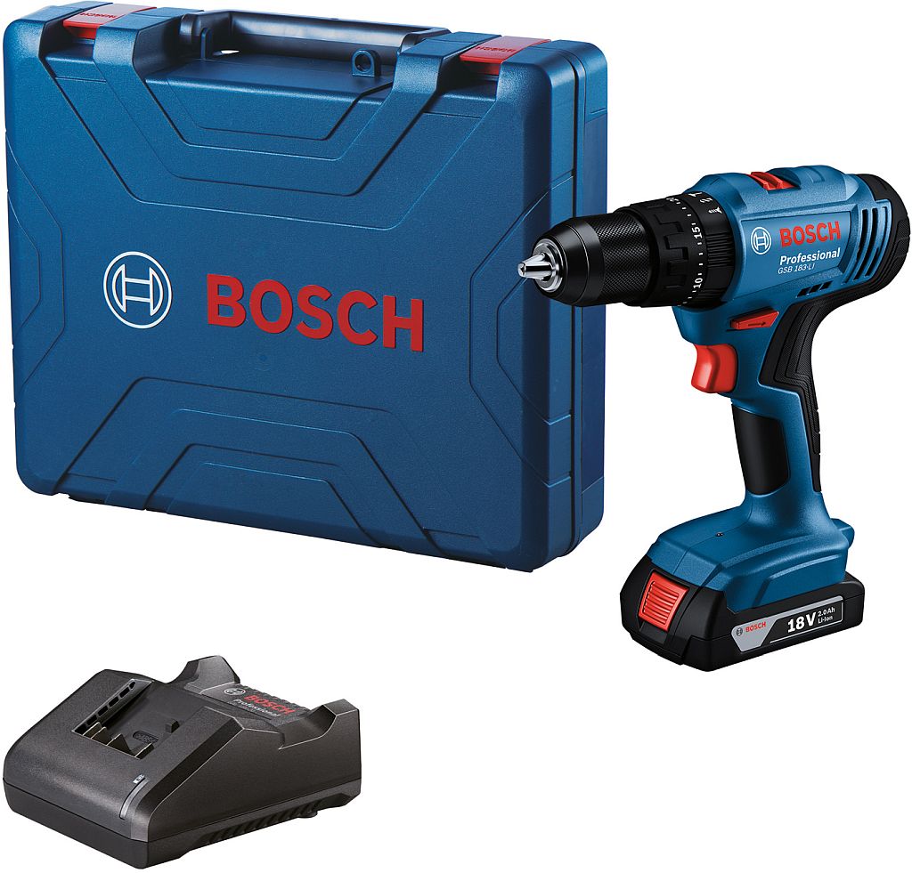 BOSCH GSB 183-LI PROFESSIONAL Akumulátorový příklepový vrtací šroubovák, 1x 2,0 Ah 06019K9101