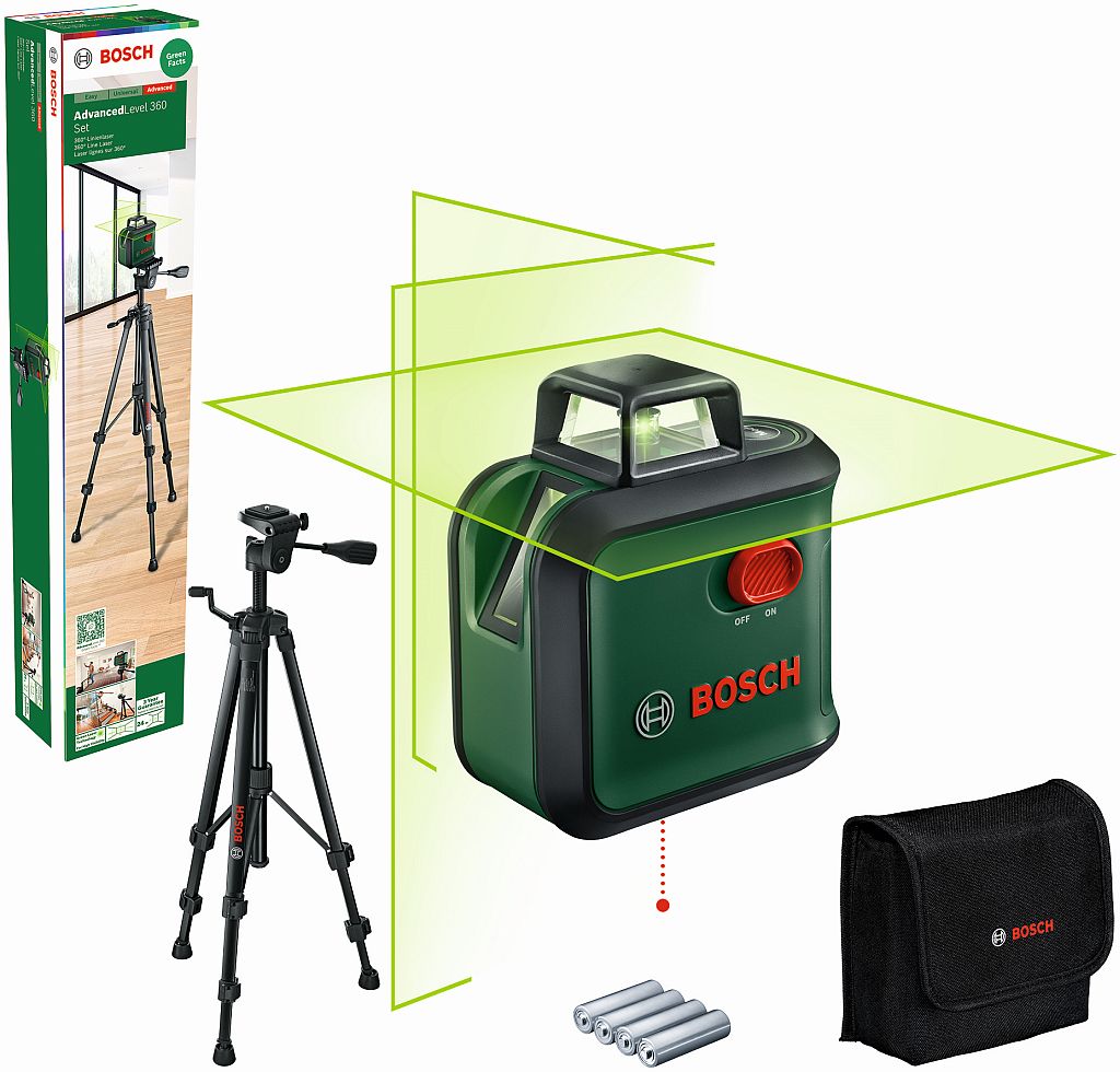 BOSCH AdvancedLevel 360 + TT 150 Křížový laser 360° + stativ 0603663B07