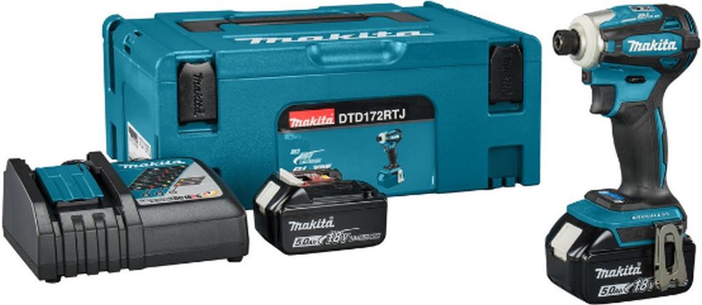 Makita DTD172RTJ Aku rázový šroubovák 1/4" Li-ion LXT (2x18V/5,0Ah) Makpac