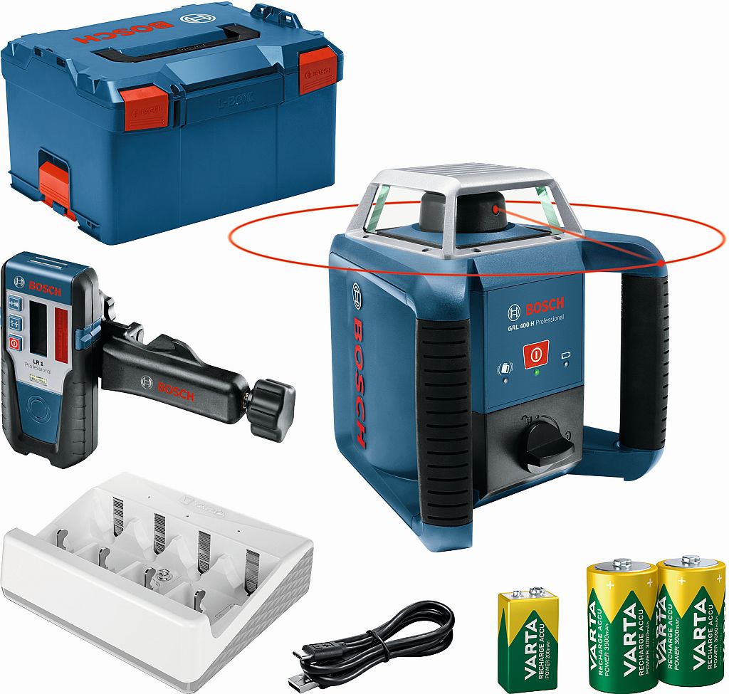 BOSCH GRL 400 HV PROFESSIONAL Rotační laser + LR 1, L-BOXX 0601061806